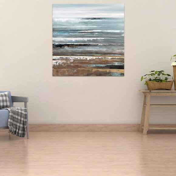 Abstract Ocean Unframed Canvas Wall Art 16" X 16" - Picture 5 of 5